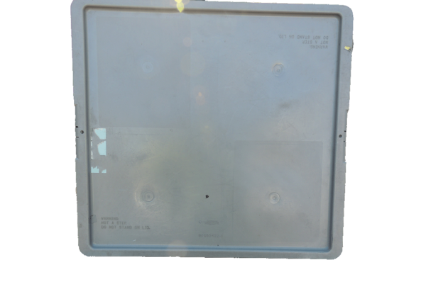 Used HPJ Industries  24" x 22" x 1" Gray Hand Tote Lid