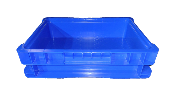 New Schaefer 15" x 12" x 4" Blue Hand Tote Reinforced Bottom - Image 4