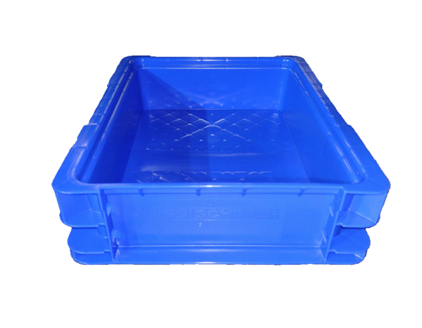New Schaefer 15" x 12" x 4" Blue Hand Tote Reinforced Bottom - Image 2
