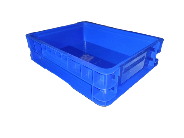 New Schaefer 15" x 12" x 4" Blue Hand Tote Reinforced Bottom