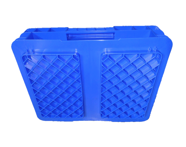 New Schaefer 15" x 12" x 4" Blue Hand Tote Reinforced Bottom - Image 3
