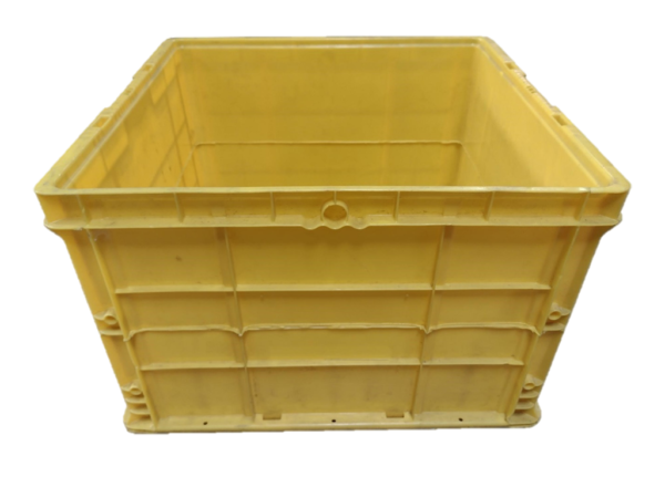 Used HPJ Industries  24" x 22" x 16" Yellow Cut/Weld Hand Tote Reinforced Bottom - Image 4