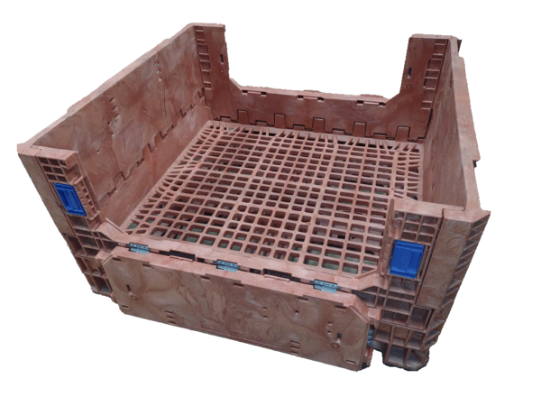 Reconditioned HPJ Industries 45" x 48" x 25" All Orange All Good Runner Bulk Container - Image 2