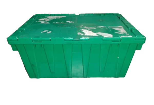 Used HPJ Industries  22" x 16" x 9" Green Flip Top Hand Tote - Image 3