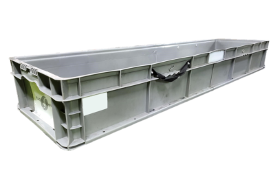 Used HPJ Industries 55" x 15" x 7" Gray Cut/Weld Hand Tote Smooth Bottom