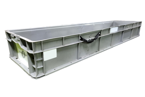 Used HPJ Industries  55" x 15" x 7" Gray Cut/Weld Hand Tote Smooth Bottom