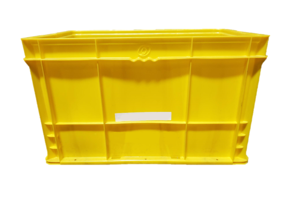 Used HPJ Industries  24" x 15" x 14" Yellow Hand Tote Reinforced Bottom - Image 3