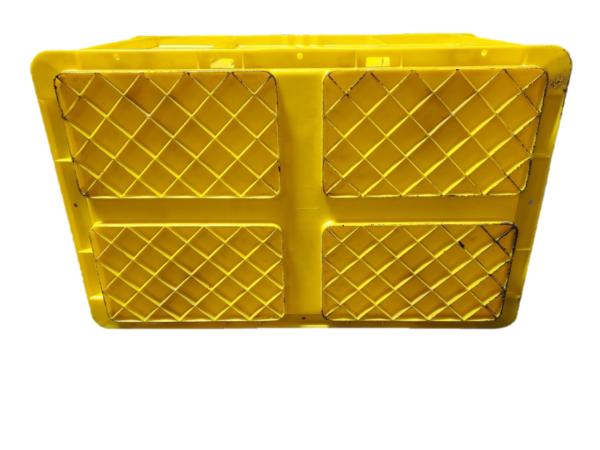 Used HPJ Industries  24" x 15" x 14" Yellow Hand Tote Reinforced Bottom - Image 2