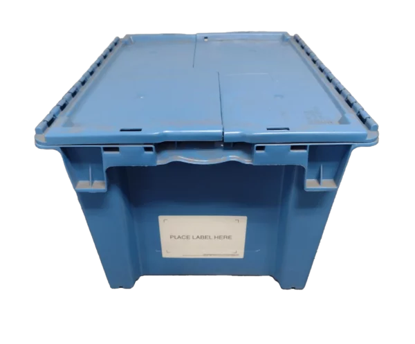 Used HPJ Industries  24" x 20" x 15" Blue Flip Top Hand Tote - Image 4