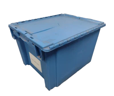 Used HPJ Industries 24" x 20" x 15" Blue Flip Top Hand Tote