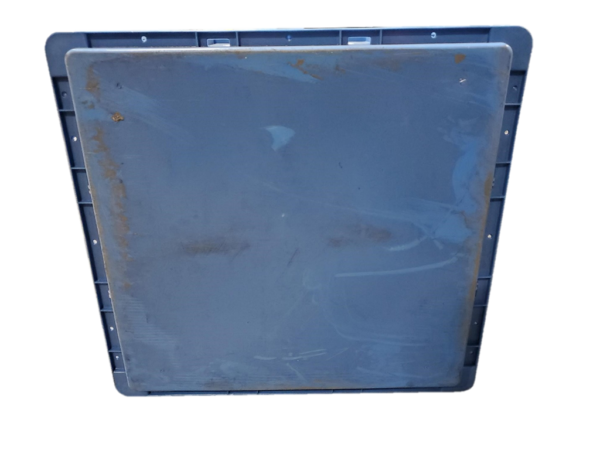 Used HPJ Industries  24" x 22" x 11" Blue Hand Tote Smooth Bottom - Image 4