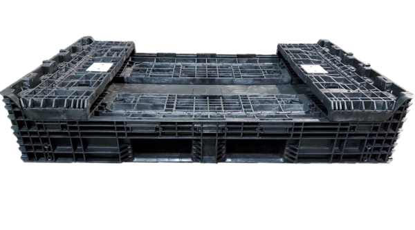New Buckhorn 70" x 48" x 25" All Black Bulk Container - 4 Drop Doors - Image 4