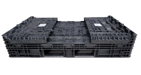 New Buckhorn 70" x 48" x 34" All Black Bulk Container - 4 Drop Doors - Image 6
