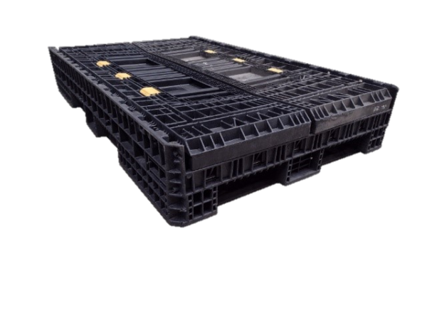 Reconditioned HPJ Industries 78" x 48" x 34" All Black Bulk Container - 2 Drop Doors - Image 3