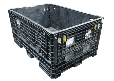 Reconditioned HPJ Industries 70" x 48" x 34" All Black Bulk Container - 2 Drop Doors 48" Side