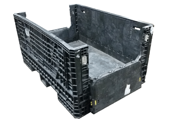 Reconditioned HPJ Industries 70" x 48" x 34" All Black 48" Side Bulk Container - 2 Drop Doors - Image 3