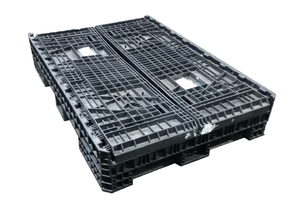 Reconditioned HPJ Industries 70" x 48" x 34" All Black 48" Side Bulk Container - 2 Drop Doors - Image 2