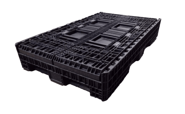 New Orbis 78" x 48" x 34" All Black  Bulk Container - 4 Drop Doors - Image 3
