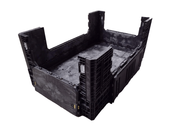 New Orbis 78" x 48" x 34" All Black  Bulk Container - 4 Drop Doors - Image 2