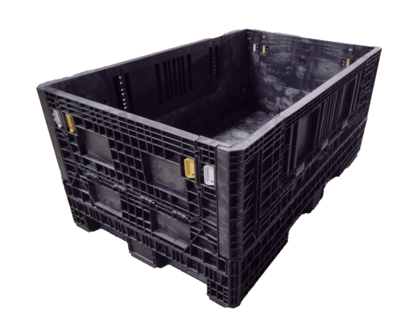 New Orbis 78" x 48" x 34" All Black  Bulk Container - 4 Drop Doors