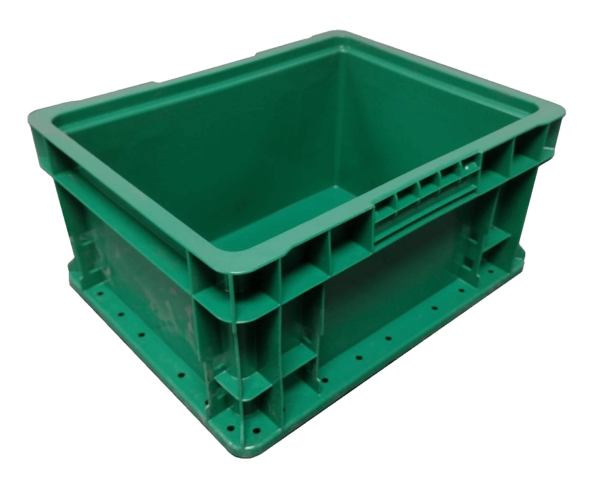 New Schaefer 15" x 12" x 7" Green Hand Tote Smooth Bottom