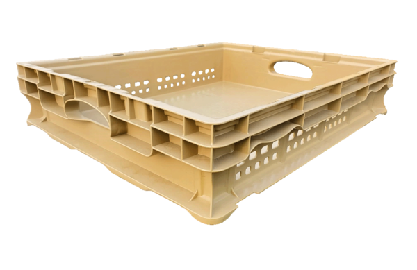 Used HPJ Industries  24" x 20" x 4" Tan Hand Tote Reinforced Bottom