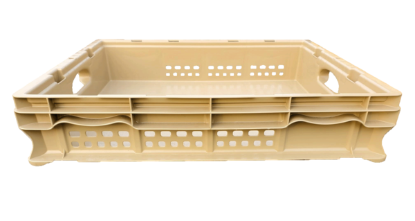 Used HPJ Industries  24" x 20" x 4" Tan Hand Tote Reinforced Bottom - Image 2