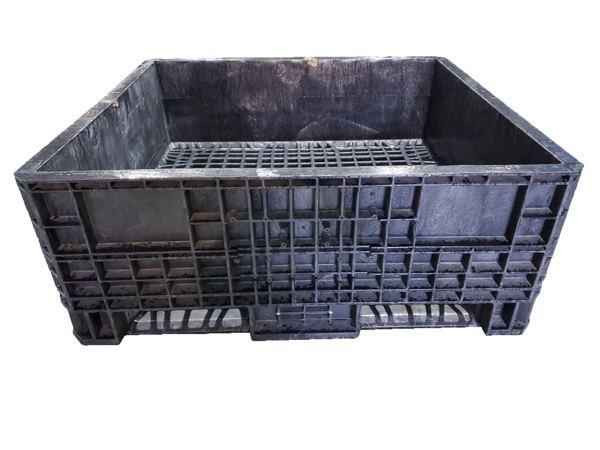 Reconditioned HPJ Industries 45" x 48" x 19" All Black Fixed Wall Bulk Container - Image 3
