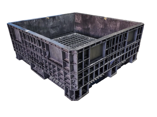 Reconditioned HPJ Industries 45" x 48" x 19" All Black Fixed Wall Bulk Container - Image 2