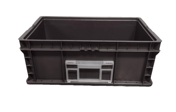 New Monoflo 24" x 15" x 9" Dark Gray Hand Tote Smooth Bottom with 2 Kanbans - Image 3