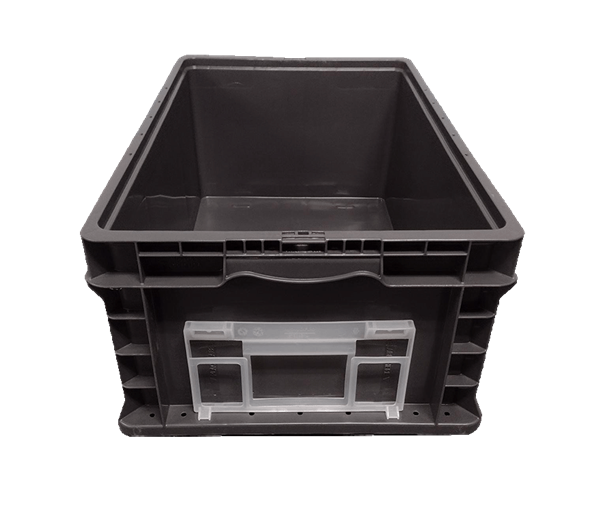 New Monoflo 24" x 15" x 9" Dark Gray Hand Tote Smooth Bottom with 2 Kanbans - Image 4