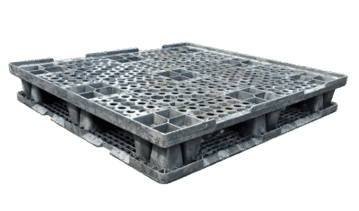 Used HPJ Industries 45" x 48" Structural Foam 18-Leg Pallet with Runners