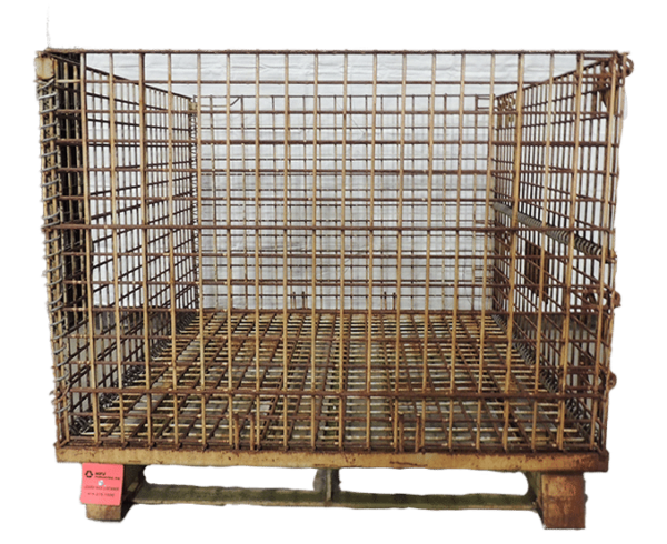 Used HPJ Industries  50" x 40" x 34.5" Collapsible Wire Basket  50" Side - 1 Drop Door - Image 3