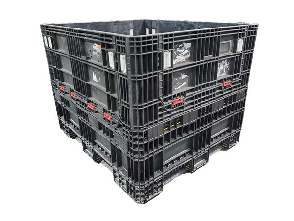 56" x 48" x 42" Reconditioned All Black All Good Runner Bulk Container - 4 Doors