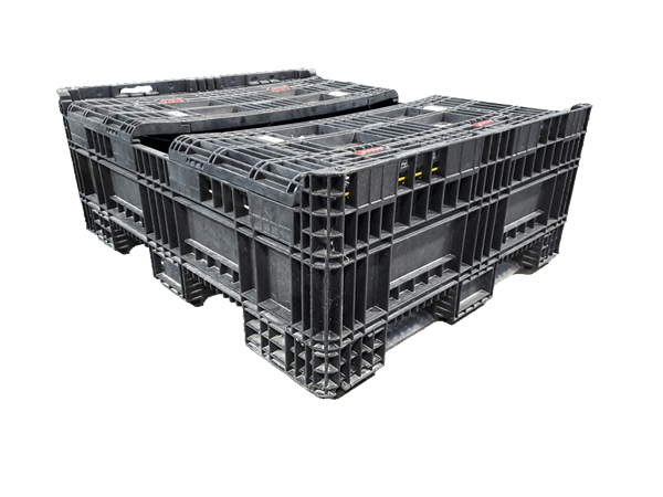 56" x 48" x 42" Reconditioned All Black All Good Runner Bulk Container - 4 Doors - Image 3