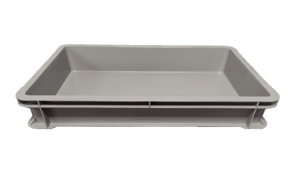 Used HPJ Industries  24" x 14.5" x 3.75" Gray Hand Tote Reinforced Bottom - Image 3