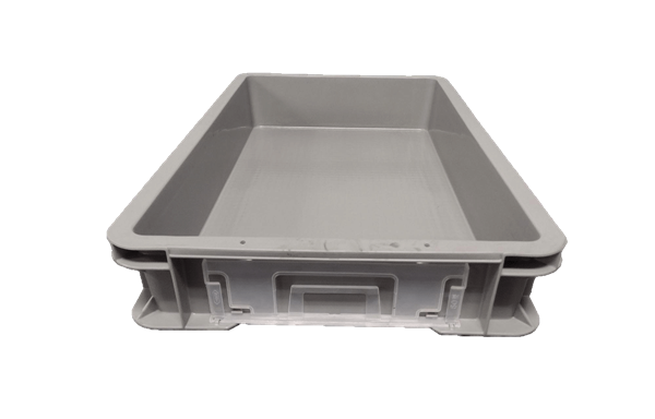 Used HPJ Industries  24" x 14.5" x 3.75" Gray Hand Tote Reinforced Bottom - Image 4