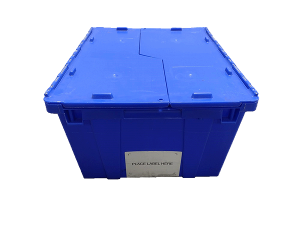Used HPJ Industries  24" x 20" x 12" Blue Flip Top Hand Tote - Image 2