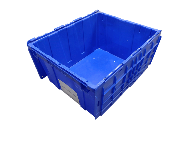 Used HPJ Industries  24" x 20" x 12" Blue Flip Top Hand Tote - Image 3