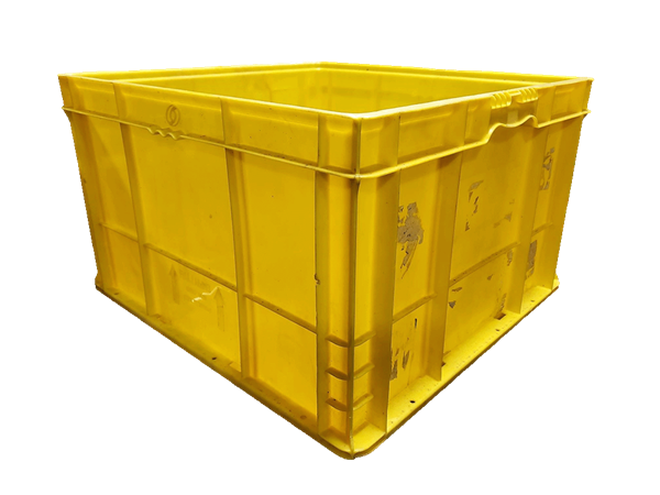 Used HPJ Industries  24" x 22" x 14" Yellow Hand Tote Reinforced Bottom