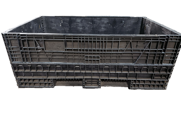 Reconditioned HPJ Industries 70" x 48" x 25" All Black 48" Side Bulk Container - 2 Drop Doors - Image 2