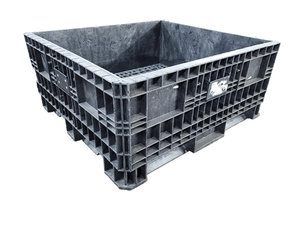 Reconditioned HPJ Industries 45" x 48" x 21" All Black All Good Original Runner Fixed Wall Bulk Container