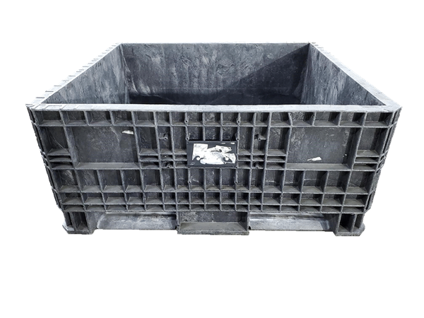 Reconditioned HPJ Industries 45" x 48" x 21" All Black All Good Original Runner Fixed Wall Bulk Container - Image 3