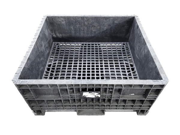Reconditioned HPJ Industries 45" x 48" x 21" All Black All Good Original Runner Fixed Wall Bulk Container - Image 2
