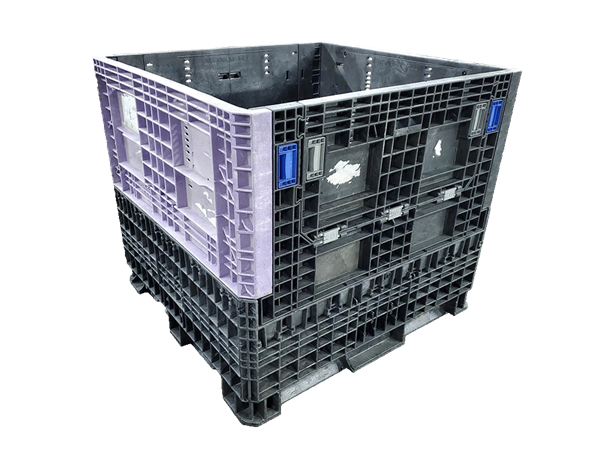 Reconditioned HPJ Industries 45" x 48" x 42" Mixed Color All Good Runner Bulk Container
