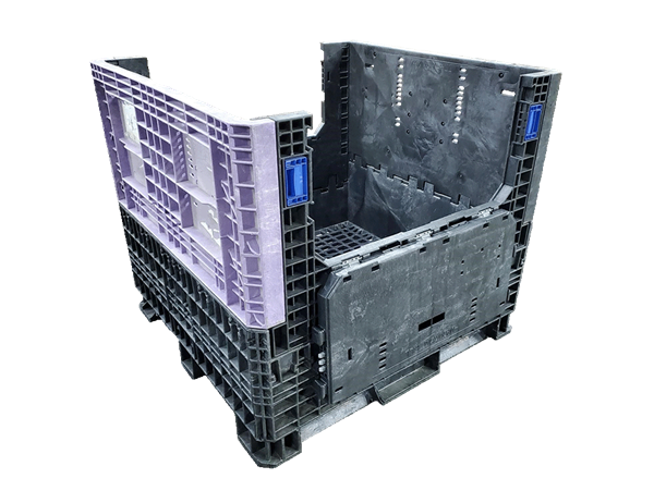 Reconditioned HPJ Industries 45" x 48" x 42" Mixed Color All Good Runner Bulk Container - Image 3