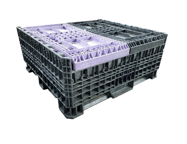 Reconditioned HPJ Industries 45" x 48" x 42" Mixed Color All Good Runner Bulk Container - Image 2