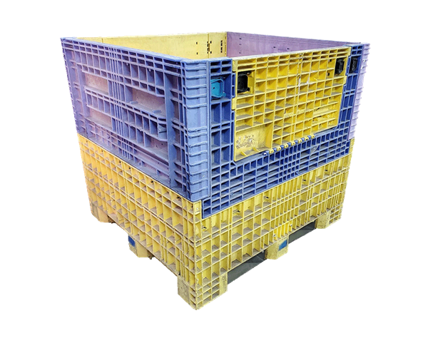 Reconditioned HPJ Industries 45" x 48" x 44" Mixed Color All Good Runner Bulk Container