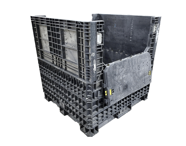 Reconditioned HPJ Industries 45" x 48" x 48" All Black Bulk Container - Image 2