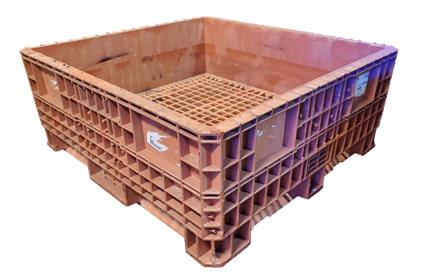 Reconditioned HPJ Industries 45" x 48" x 19" All Orange Fixed Wall Bulk Container